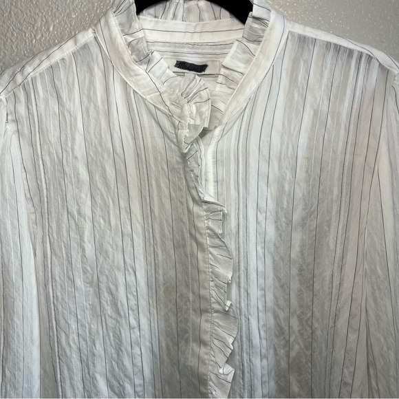 NWT Madewell Ruffled Button-Up Top White Women’s Large - Picture 7 of 12